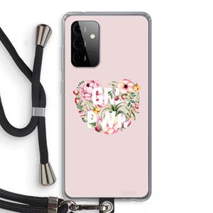 CaseCompany GRL PWR Flower: Samsung Galaxy A72 5G Transparant Hoesje met koord