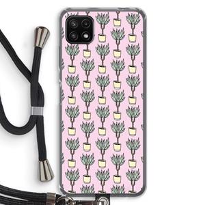 CaseCompany Boompje: Samsung Galaxy A22 5G Transparant Hoesje met koord