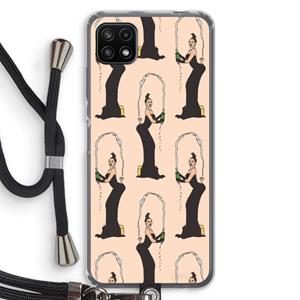 CaseCompany Pop Some Kim: Samsung Galaxy A22 5G Transparant Hoesje met koord
