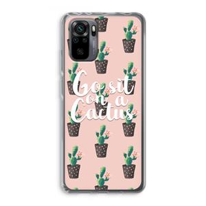 CaseCompany Cactus quote: Xiaomi Redmi Note 10 Pro Transparant Hoesje
