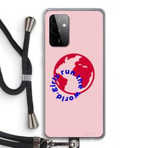 CaseCompany Run The World: Samsung Galaxy A72 5G Transparant Hoesje met koord
