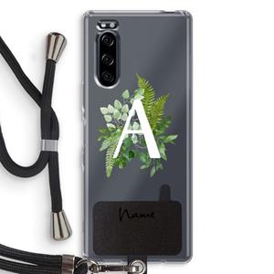 CaseCompany Green Brush: Sony Xperia 5 Transparant Hoesje met koord