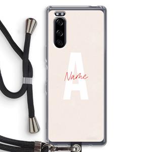 CaseCompany Strawberry Milkshake: Sony Xperia 5 Transparant Hoesje met koord