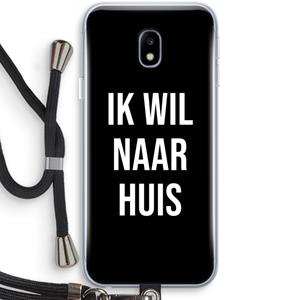 CaseCompany Ik wil naar huis - Zwart: Samsung Galaxy J3 (2017) Transparant Hoesje met koord