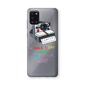 CaseCompany Smile: Samsung Galaxy A31 Transparant Hoesje