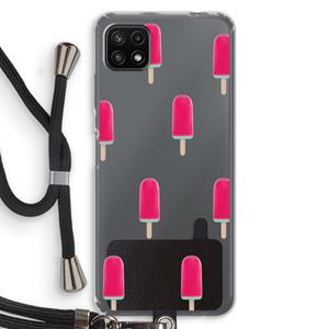 CaseCompany Waterijsje: Samsung Galaxy A22 5G Transparant Hoesje met koord