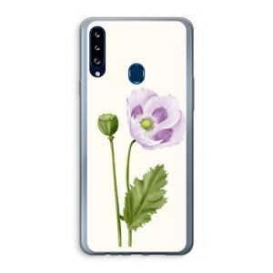 CaseCompany Purple poppy: Samsung Galaxy A20s Transparant Hoesje