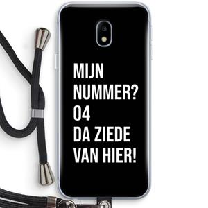 CaseCompany Da ziede van hier - Zwart: Samsung Galaxy J3 (2017) Transparant Hoesje met koord