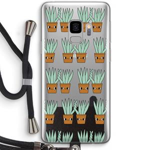 CaseCompany Sansevieria: Samsung Galaxy S9 Transparant Hoesje met koord