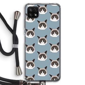 CaseCompany It's a Purrr Case: Samsung Galaxy A22 5G Transparant Hoesje met koord
