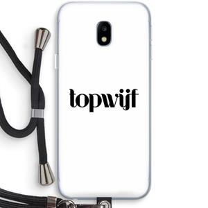 CaseCompany Topwijf Wit: Samsung Galaxy J3 (2017) Transparant Hoesje met koord