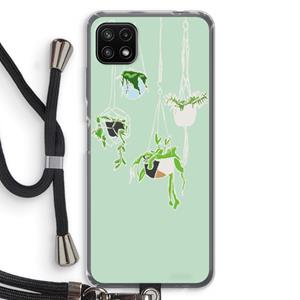 CaseCompany Hang In There: Samsung Galaxy A22 5G Transparant Hoesje met koord