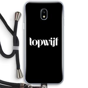 CaseCompany Topwijf Zwart: Samsung Galaxy J3 (2017) Transparant Hoesje met koord