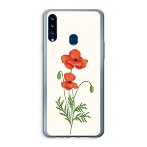 CaseCompany Red poppy: Samsung Galaxy A20s Transparant Hoesje