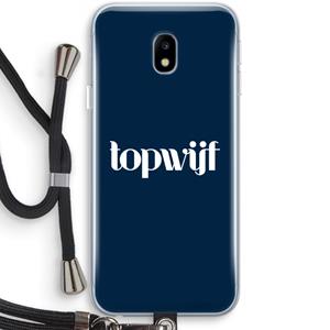 CaseCompany Topwijf Navy: Samsung Galaxy J3 (2017) Transparant Hoesje met koord