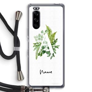 CaseCompany Green Brush: Sony Xperia 5 Transparant Hoesje met koord