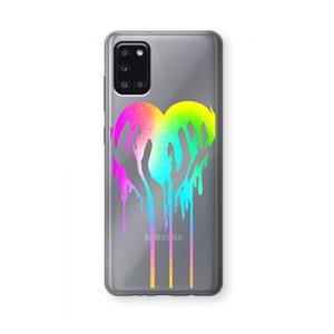 CaseCompany Hold My Heart: Samsung Galaxy A31 Transparant Hoesje