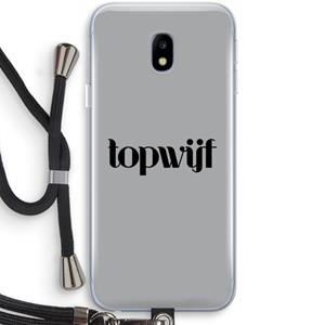 CaseCompany Topwijf Grijs Zwart: Samsung Galaxy J3 (2017) Transparant Hoesje met koord