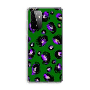 CaseCompany Green Cheetah: Samsung Galaxy A72 Transparant Hoesje