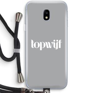 CaseCompany Topwijf Grijs Wit: Samsung Galaxy J3 (2017) Transparant Hoesje met koord