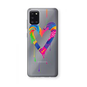 CaseCompany Melts My Heart: Samsung Galaxy A31 Transparant Hoesje