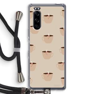 CaseCompany Morning coffee: Sony Xperia 5 Transparant Hoesje met koord