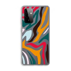 CaseCompany Colored Zebra: Samsung Galaxy A72 Transparant Hoesje