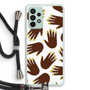 CaseCompany Hands dark: Samsung Galaxy A52s 5G Transparant Hoesje met koord