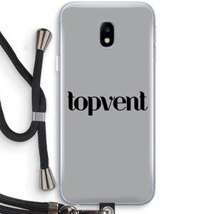 CaseCompany Topvent Grijs Zwart: Samsung Galaxy J3 (2017) Transparant Hoesje met koord