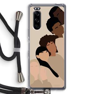 CaseCompany Sweet creatures: Sony Xperia 5 Transparant Hoesje met koord