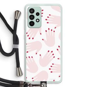 CaseCompany Hands pink: Samsung Galaxy A52s 5G Transparant Hoesje met koord