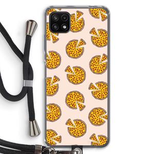 CaseCompany You Had Me At Pizza: Samsung Galaxy A22 5G Transparant Hoesje met koord