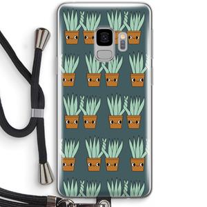 CaseCompany Sansevieria: Samsung Galaxy S9 Transparant Hoesje met koord