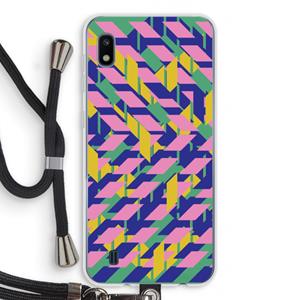CaseCompany Skew Blush 1: Samsung Galaxy A10 Transparant Hoesje met koord
