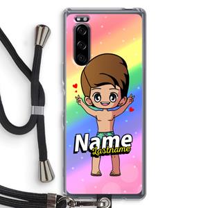 CaseCompany Chibi Maker man: Sony Xperia 5 Transparant Hoesje met koord