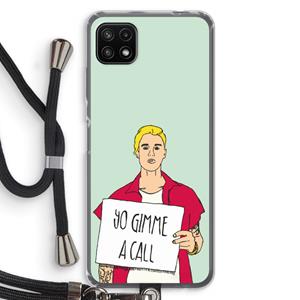 CaseCompany Gimme a call: Samsung Galaxy A22 5G Transparant Hoesje met koord