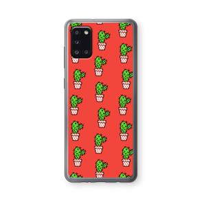 CaseCompany Mini cactus: Samsung Galaxy A31 Transparant Hoesje