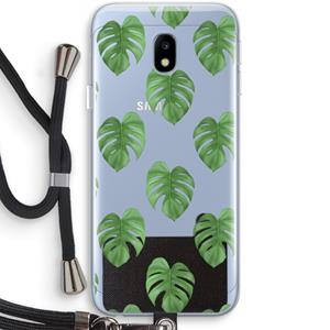 CaseCompany Monstera leaves: Samsung Galaxy J3 (2017) Transparant Hoesje met koord