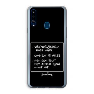 CaseCompany Mijn Motto's: Samsung Galaxy A20s Transparant Hoesje