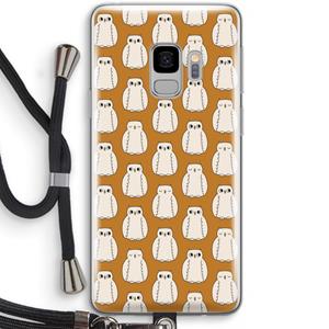 CaseCompany Uilen: Samsung Galaxy S9 Transparant Hoesje met koord