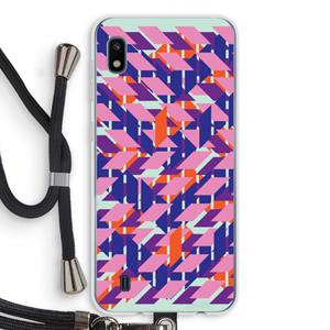 CaseCompany Skew Blush 3: Samsung Galaxy A10 Transparant Hoesje met koord