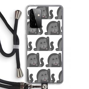 CaseCompany Cats: Samsung Galaxy A72 5G Transparant Hoesje met koord