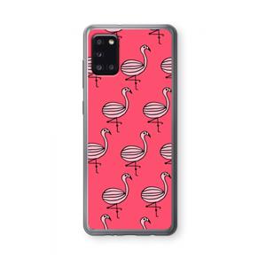 CaseCompany Flamingo: Samsung Galaxy A31 Transparant Hoesje