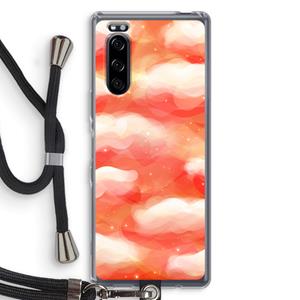 CaseCompany Lichte Wolken: Sony Xperia 5 Transparant Hoesje met koord