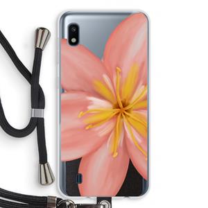 CaseCompany Pink Ellila Flower: Samsung Galaxy A10 Transparant Hoesje met koord