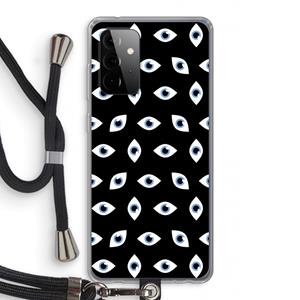 CaseCompany Eyes pattern: Samsung Galaxy A72 5G Transparant Hoesje met koord