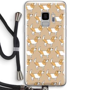 CaseCompany Doggy: Samsung Galaxy S9 Transparant Hoesje met koord