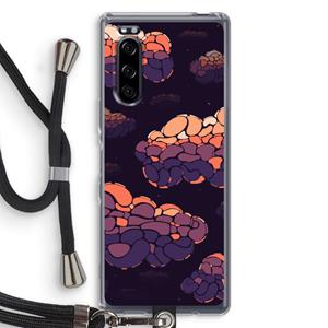 CaseCompany Patroon Wolken: Sony Xperia 5 Transparant Hoesje met koord