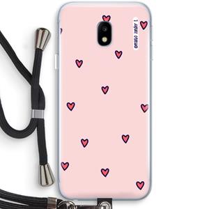 CaseCompany Hartjes: Samsung Galaxy J3 (2017) Transparant Hoesje met koord