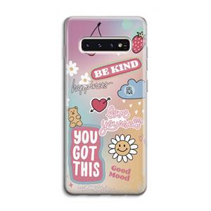 CaseCompany Positivity: Samsung Galaxy S10 4G Transparant Hoesje